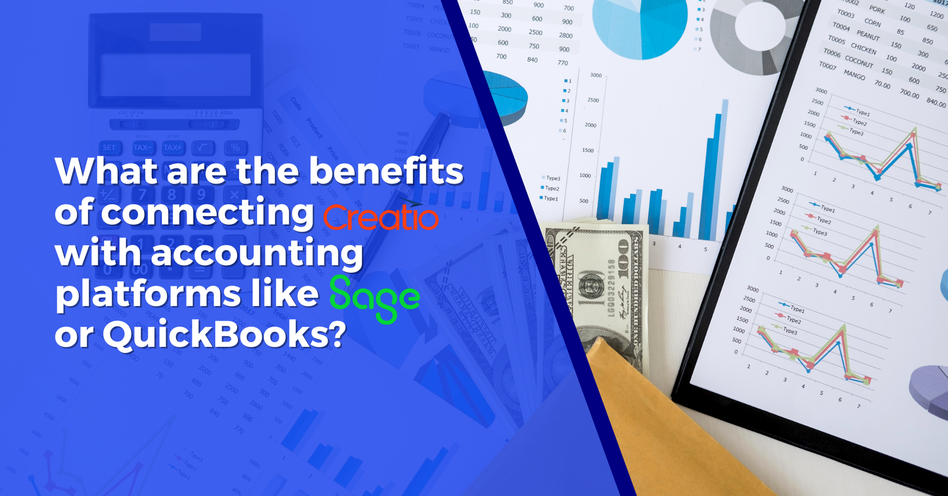 What are the benefits of connecting Creatio with accounting platforms like Sage or QuickBooks?